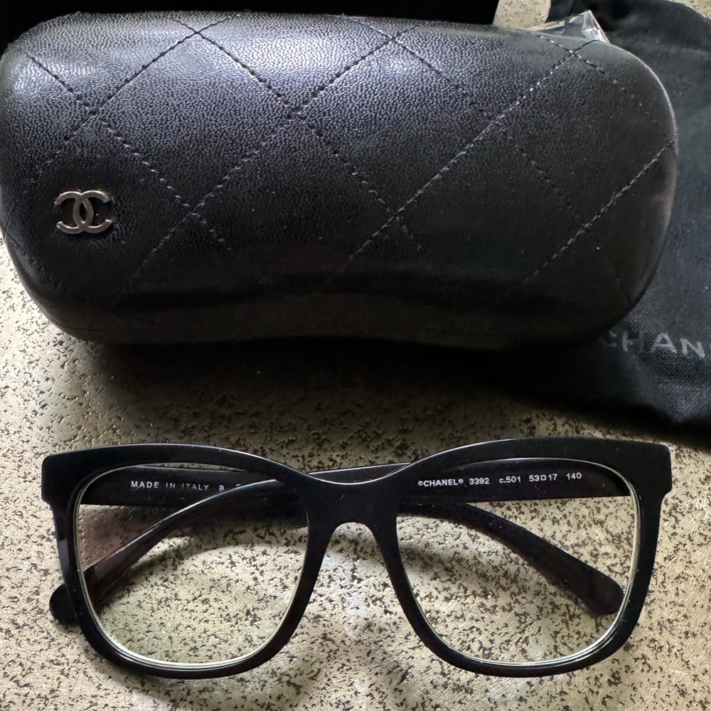 CHANEL Black prescription glasses, with Case and with Soft Pouch. - Picture 2 of 16
